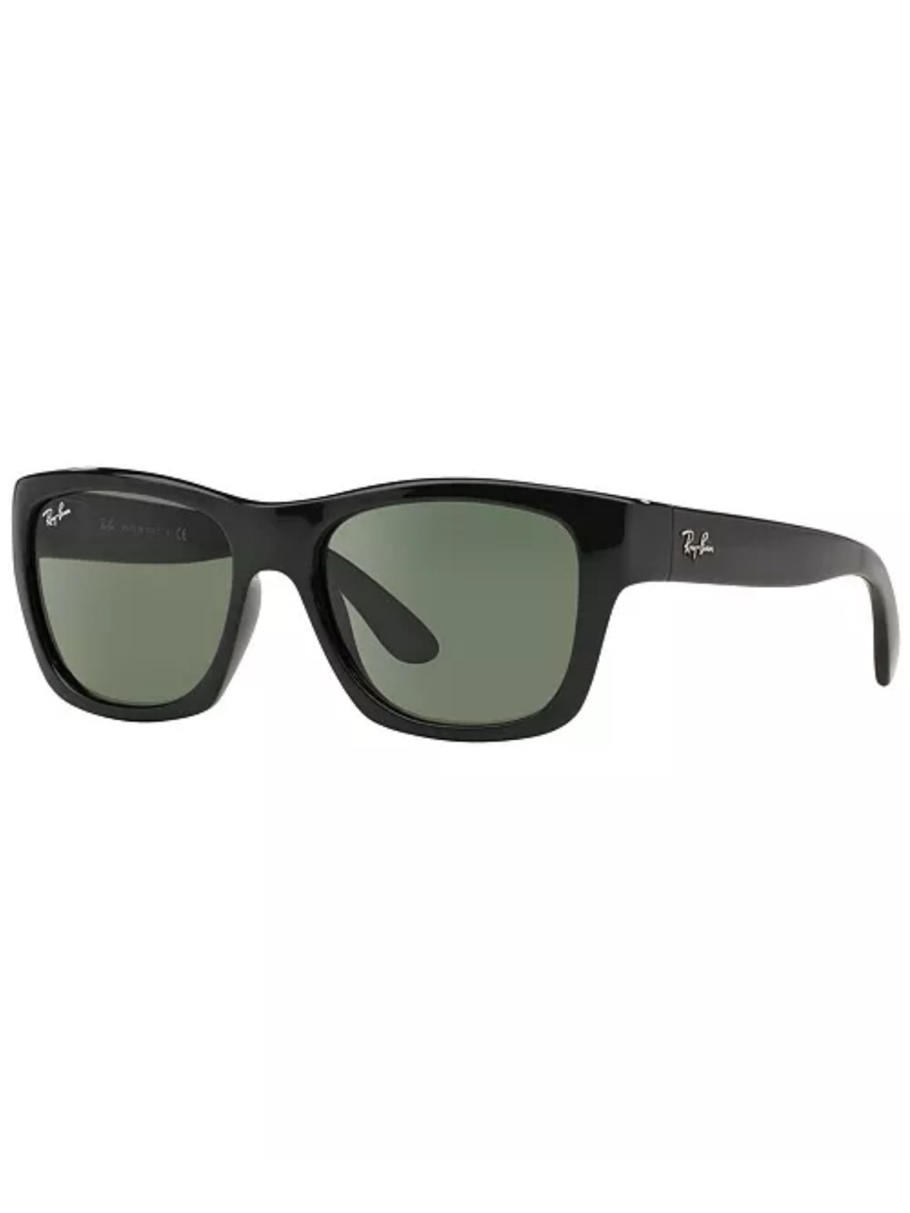 Ray-Ban Black Frame Sunglasses with Green Lenses